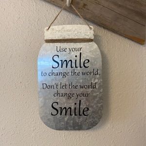 Galvanized mason jar sign.